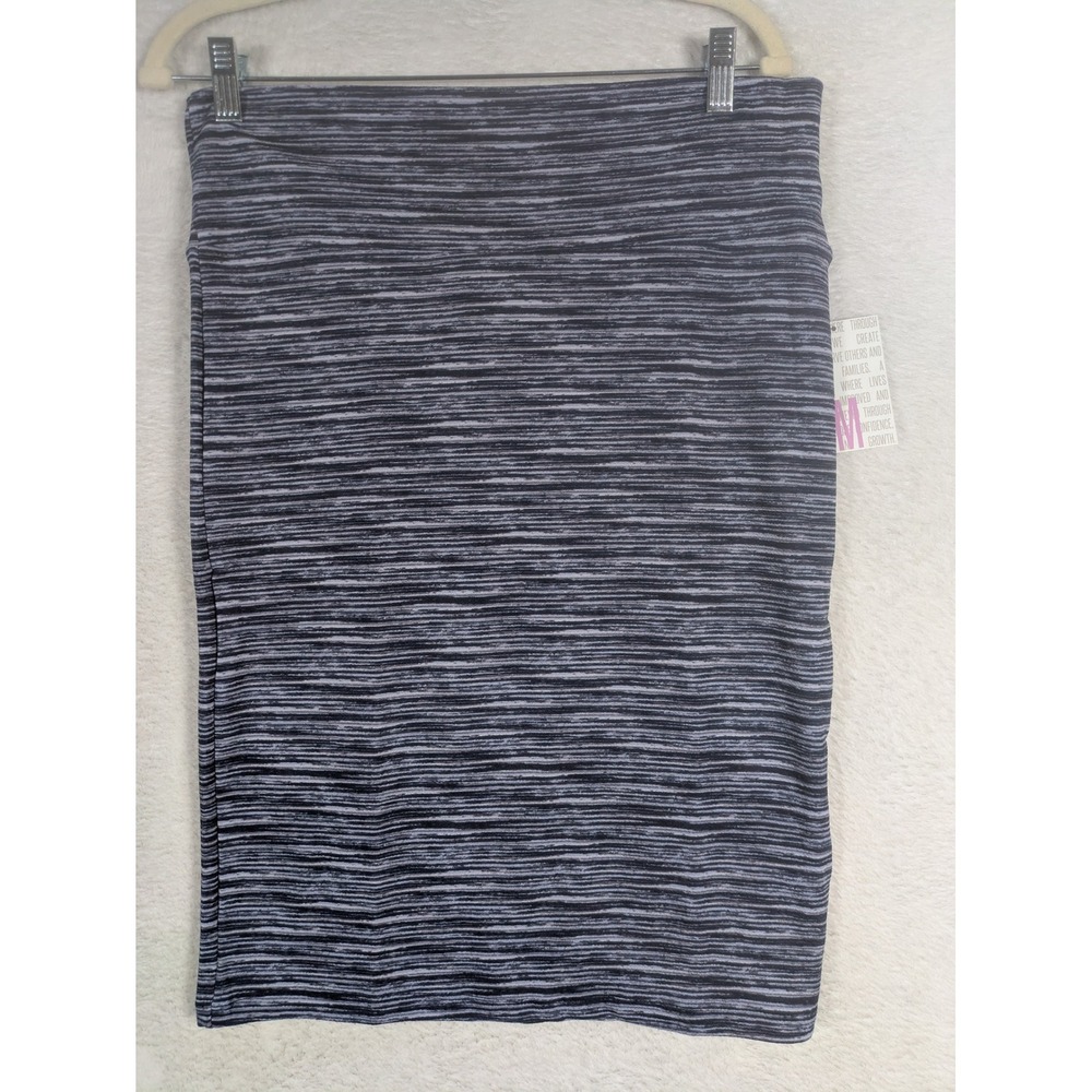NEW LuLaRoe Cassie Skirt Women's Medium Black Gray Space Dye Pencil Stretchy